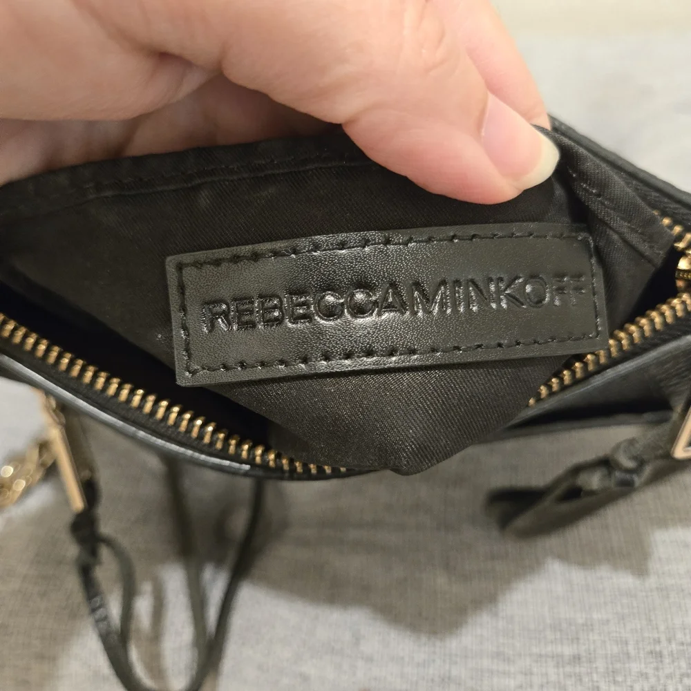 Rebecca Minkoff Black Crossbody Chain Wallet with Gold Hardware
